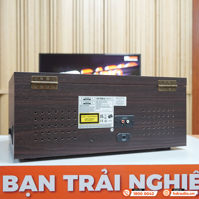 Máy Hát Đĩa Than Kết Hợp Đầu CD, Đài FM, Loa Victrola The Empire, Bluetooth 4.2, FM, AUX 3,5 mm-8