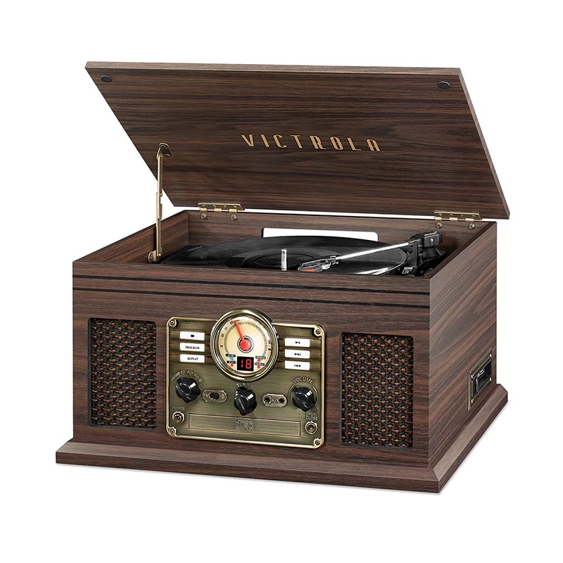 Máy Hát Đĩa Than Victrola The Hawthorne,  All In One (7 in 1), Phát CD, Cassette, Radio FM, Vinyl, Bluetooth, Analog-2