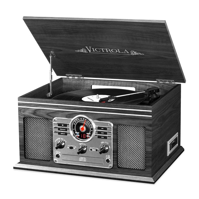 Máy Hát Đĩa Than Victrola The Hawthorne,  All In One (7 in 1), Phát CD, Cassette, Radio FM, Vinyl, Bluetooth, Analog