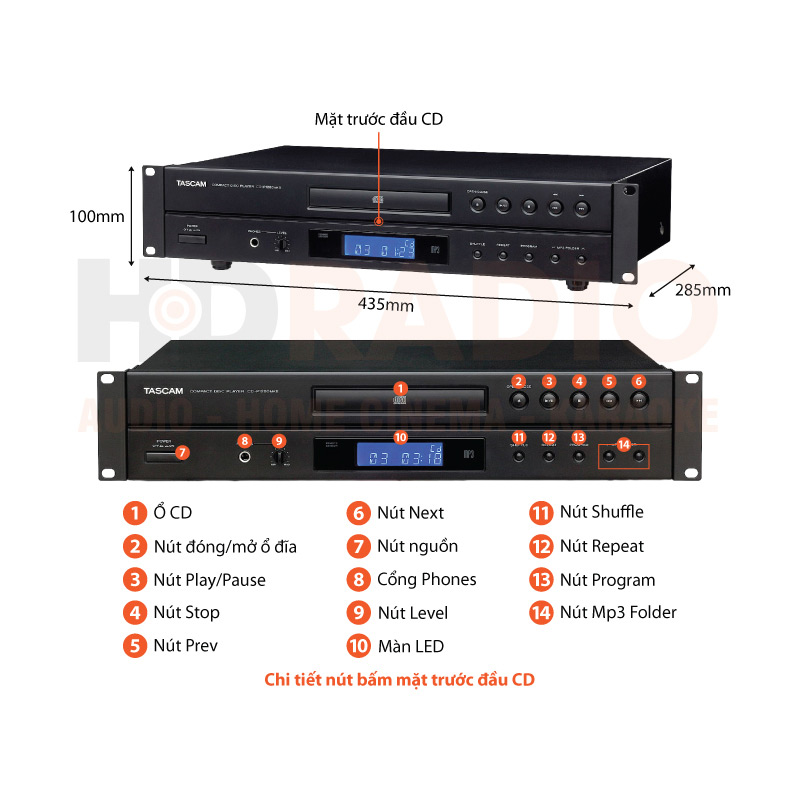 Chú thích đầu CD Teac CD-P1260MKII