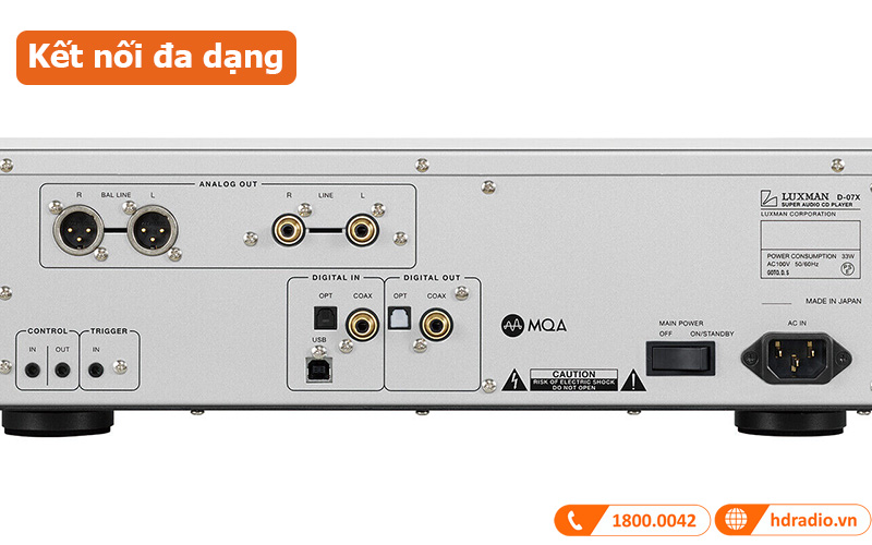 Đầu cd Luxman D-07X Kết nối đa dạng