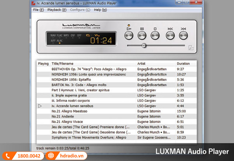 Phát nhạc kỹ thuật số qua phần mềm LUXMAN Audio Player
