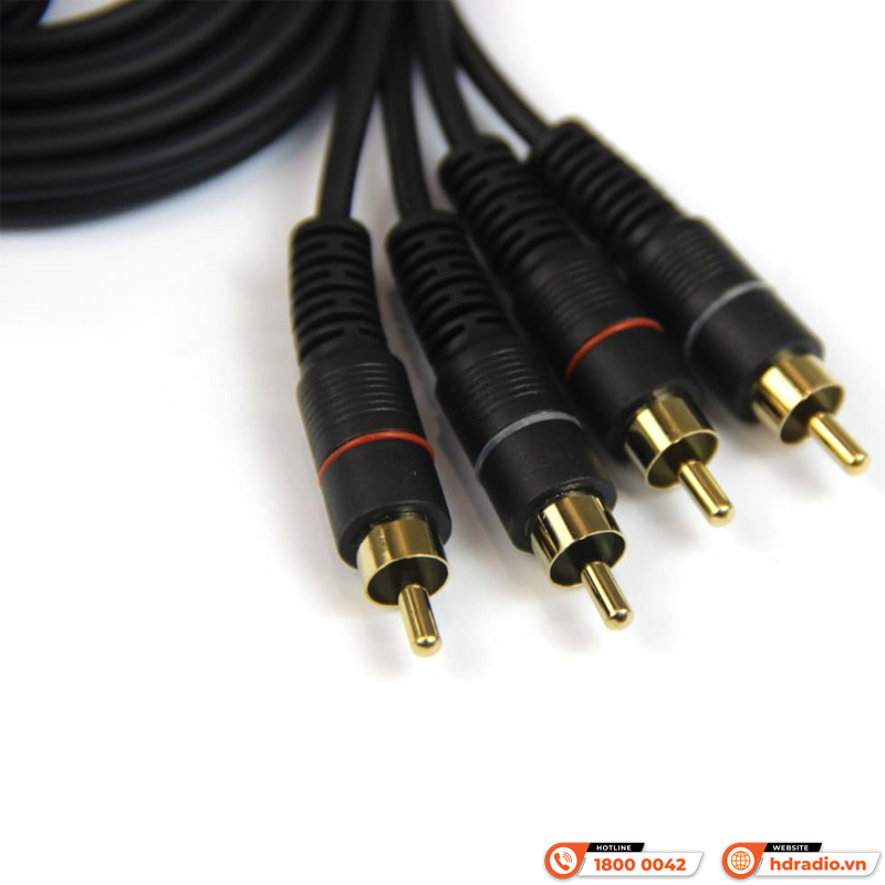 Dây 2AV ra 2AV Kiwi RCA dài 1.5M, 3M