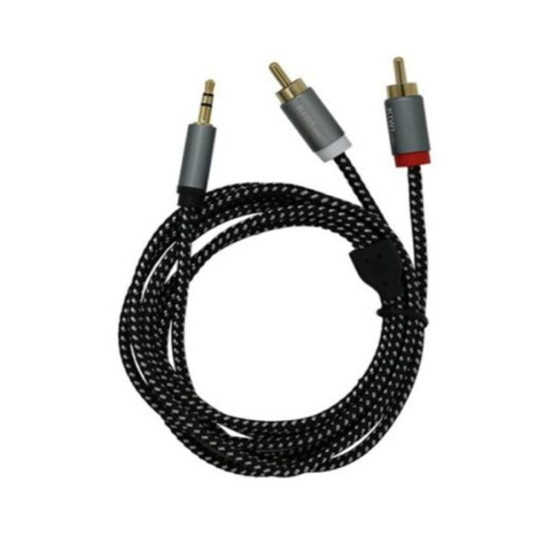 Dây 3.5mm ra 2AV Kiwi KW-AV002, dài 1.5M, 3M, 5M