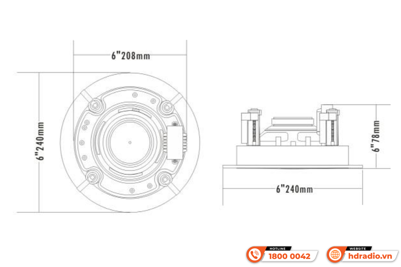 Loa âm trần ITC T-206BC