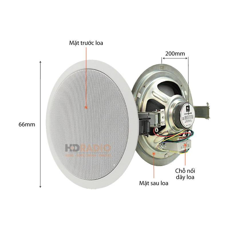 Chu thich loa am tran JBL CSS 8006BM Chu thich loa am tran JBL CSS 8006BM