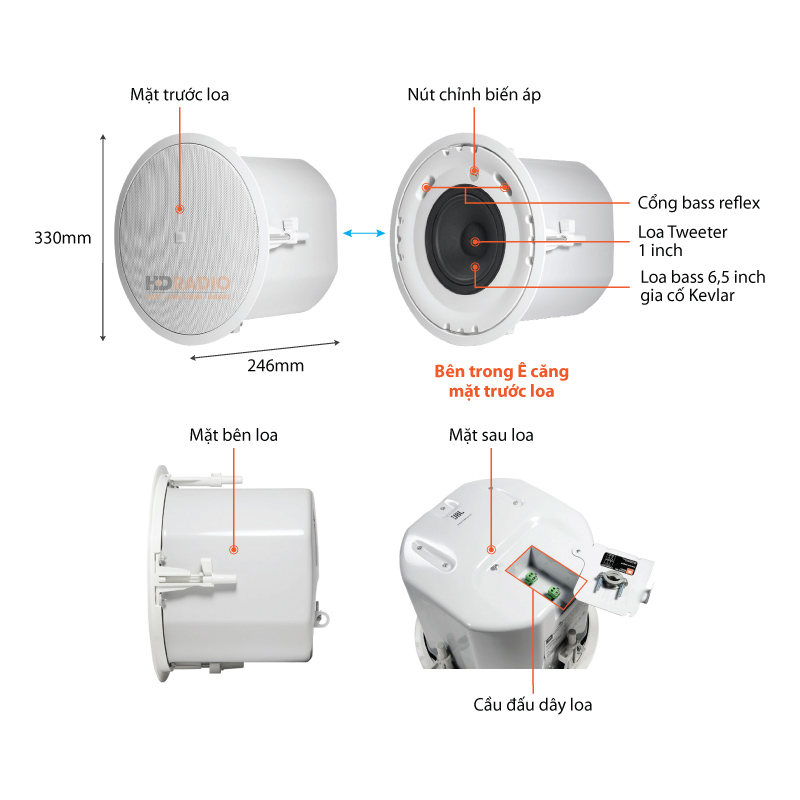 Chu thich loa JBL Control 226C/T