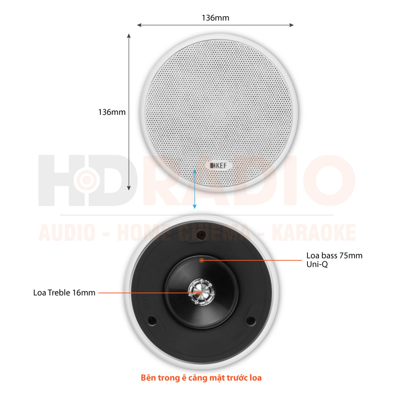Chú thích Loa âm trần KEF Ci100.2QR