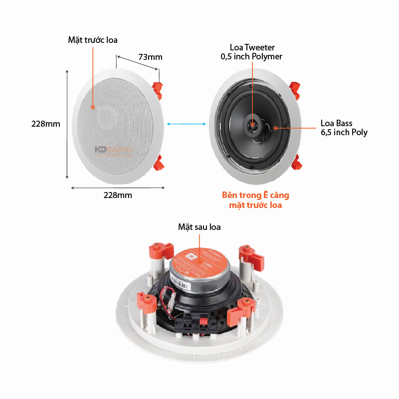 Chu thich loa am tran JBL C-61C Chu thich loa am tran JBL C-61C