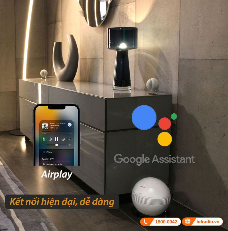 hỗ trợ Airplay và Google Assistant