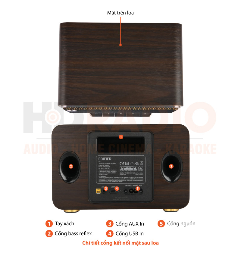 Loa Edifier D32, Công Suất 60W, Pin 11h, Bluetooth V5.3, APP EDIFIER ConneX-14
