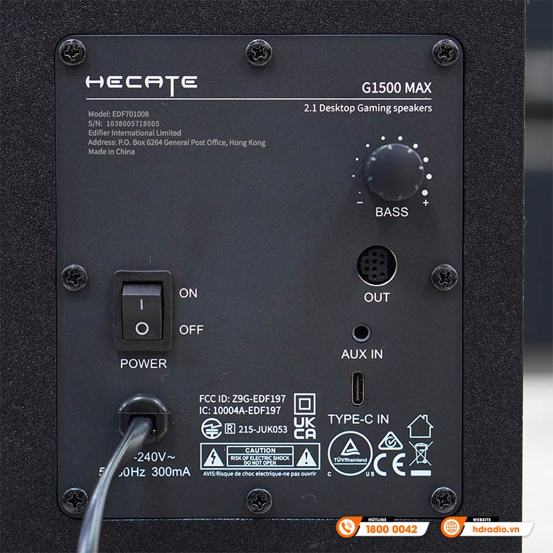 Loa Edifier G1500 Max, công suất 60W, Bluetooth 5.3, USB, AUX, Âm Thanh 2.1-9