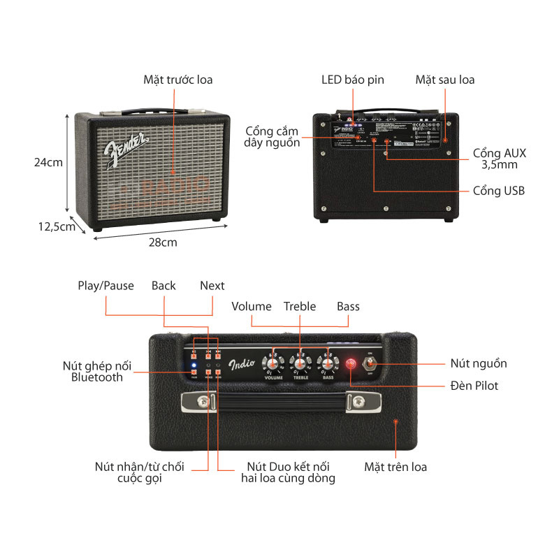 chu thich loa Fender Indio