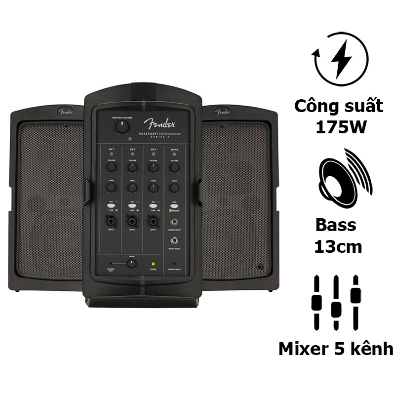 Loa Fender Passport Conference Series 2, Bluetooth, Mixer 5 Kênh, 175W