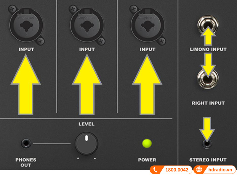 ket noi co day thong qua 7 cong dau vao