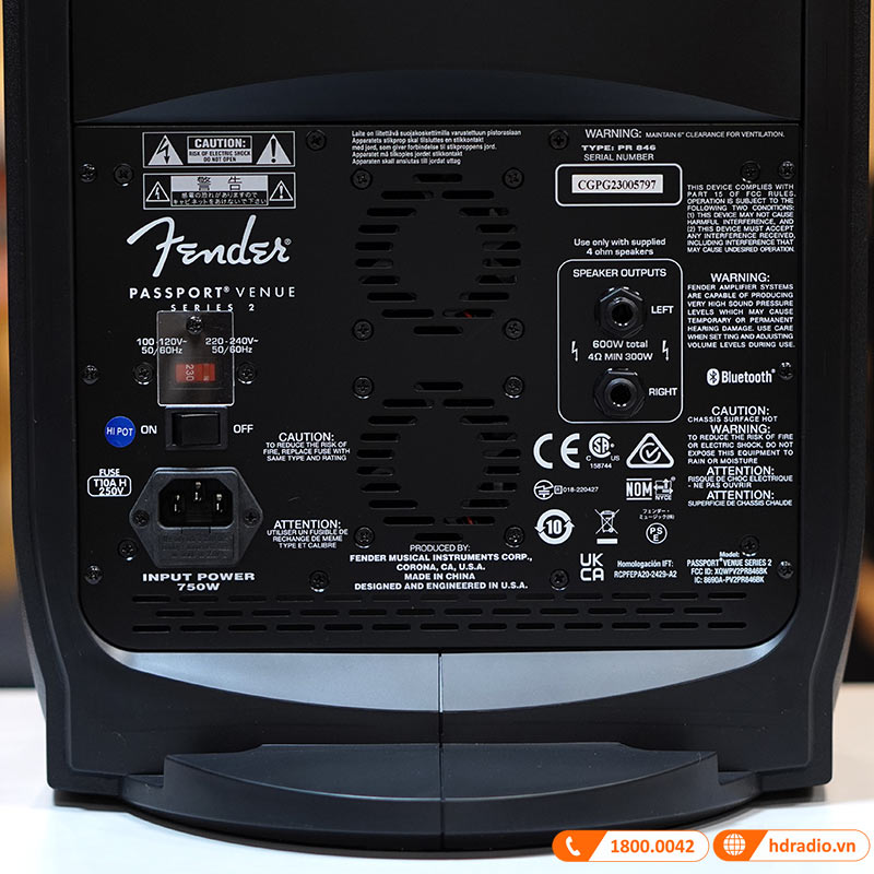 Loa Fender Passport Venue Series 2, Bluetooth, Mixer 10 Kênh, Công Suất 600W (All in One)-17