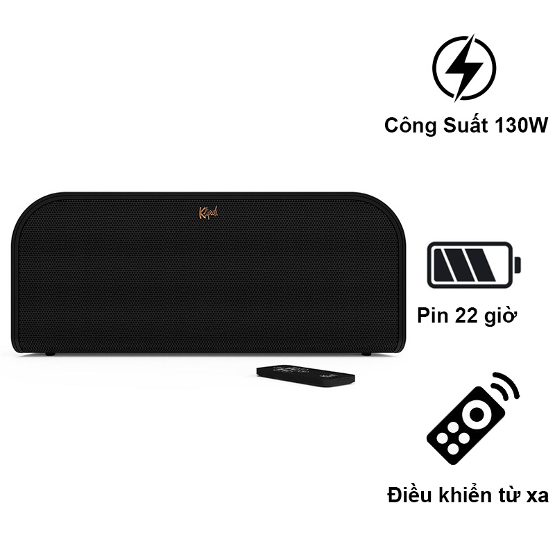 Loa Klipsch Groove XXL, Công suất 130W, Pin 22 giờ, Bluetooth, AUX, USB