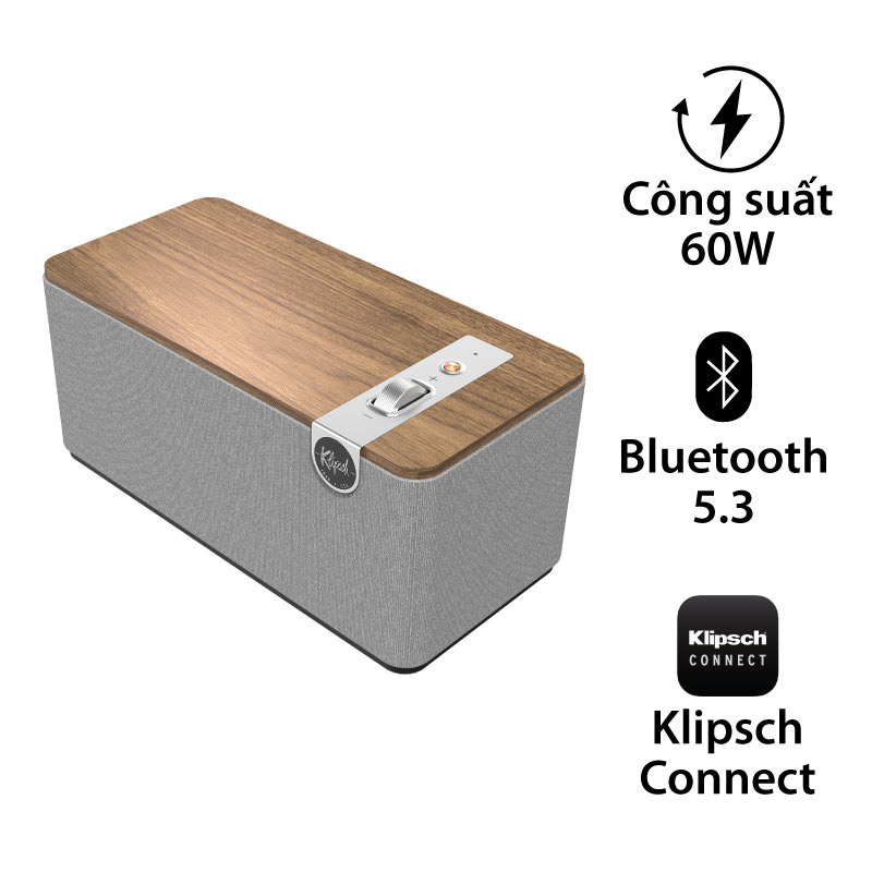 Loa Klipsch The One Plus, Công suất 60W, Bluetooth 5.3, AUX, Klipsch Connect