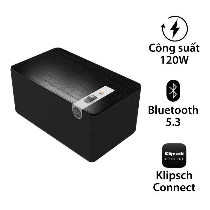 Loa Klipsch The Three Plus, Công Suất 120W, Bluetooth 5.3, Phono/Line, RCA, Optical, Klipsch Connect