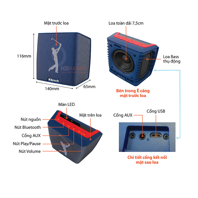 Chu thich Loa Klispch Groove PGA Tour 