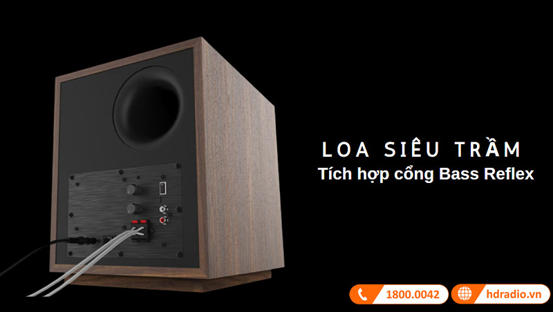 loa sieu tram tich hop bass reflex cua loa klipsch promedia heritage 2.1
