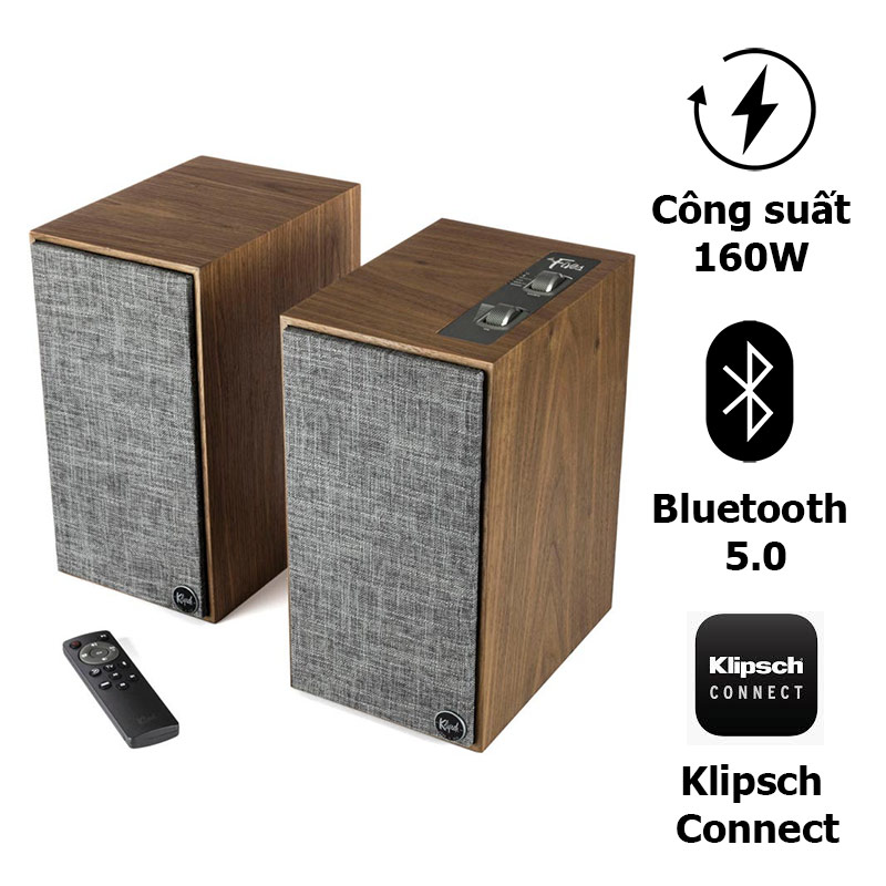Loa Klipsch The Fives Chính Hãng, Công Suất 160W, Bluetooth, AUX, RCA, Optical, HDMI ARC, USB