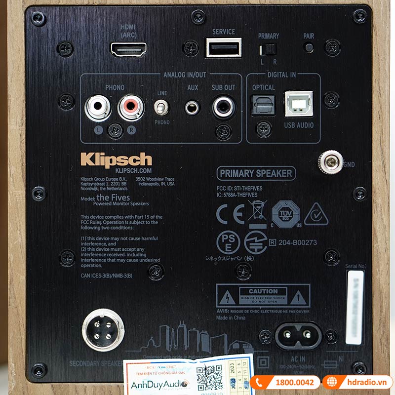 Loa Klipsch The Fives Chính Hãng, Công Suất 160W, Bluetooth, AUX, RCA, Optical, HDMI ARC, USB-9