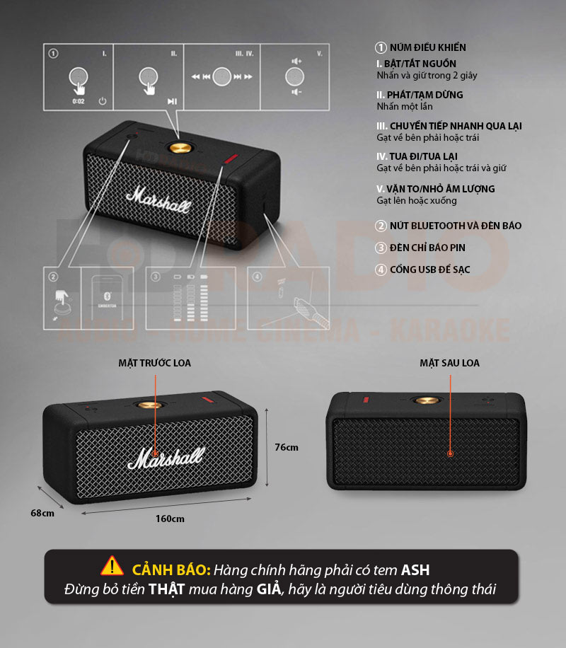 chu thich loa Marshall Emberton