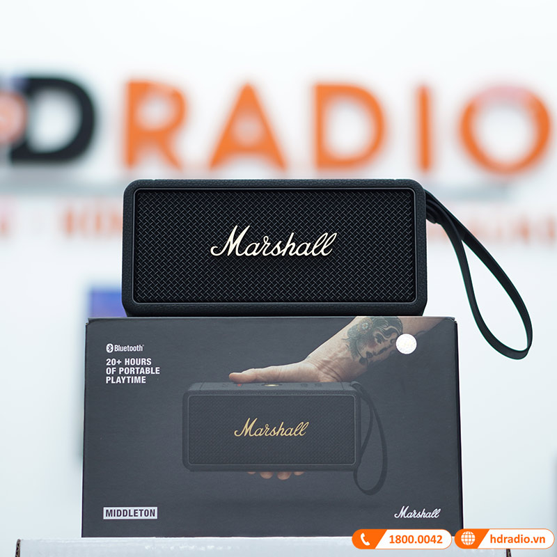 Loa Marshall Middleton 1, Pin 20h, Chống Nước IP67, Công suất 60W, Stack Mode, EQ, Bluetooth 5.1, AUX-1