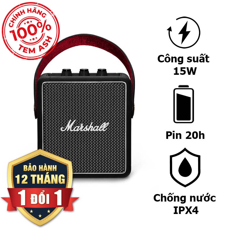 Loa Marshall Stockwell 2 (II) Pin 20h, Công suất 15W, IPX4, Bluetooth, AUX-1