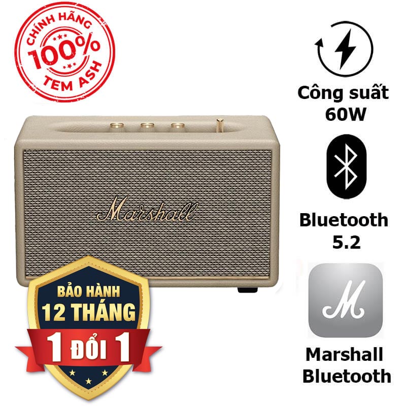 Loa Marshall Acton 3 (III), Công Suất 60W, Bluetooth, AUX, App Marshall Bluetooth-2