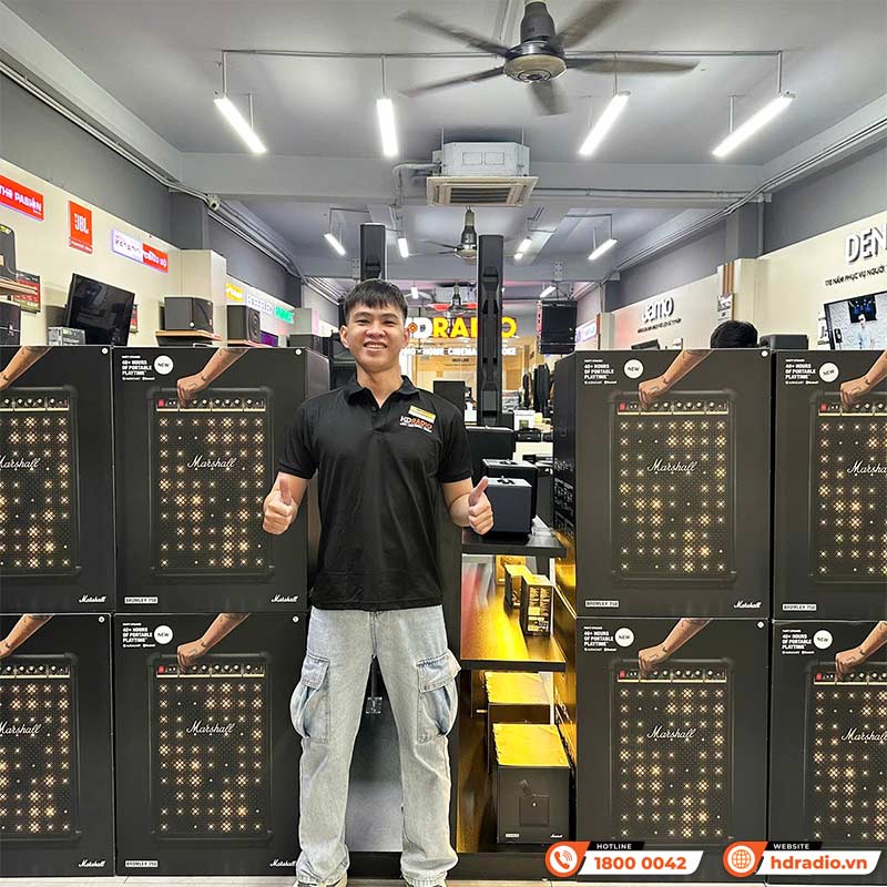 Loa Marshall Bromley 750, LED đẹp, Pin 40h, Công suất 500W, Âm thanh 360 độ, Chống Nước IP54, Bluetooth 5.3, App Marshall Bluetooth-1