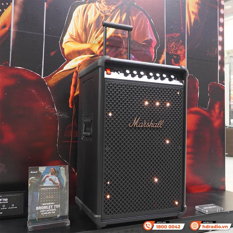 Loa Marshall Bromley 750, LED đẹp, Pin 40h, Công suất 500W, Âm thanh 360 độ, Chống Nước IP54, Bluetooth 5.3, App Marshall Bluetooth-3