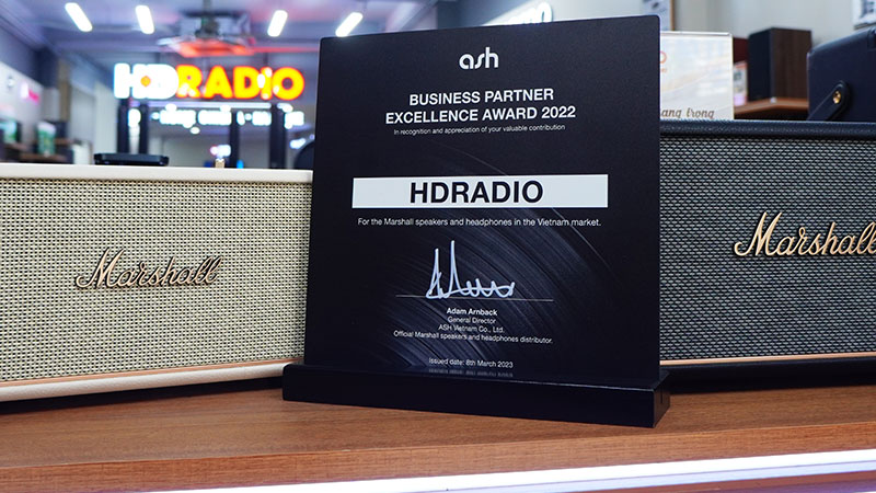 Chứng nhận HDRadio là đơn vị phân phối Loa Marshall Chính Hãng Số 1 Việt Nam