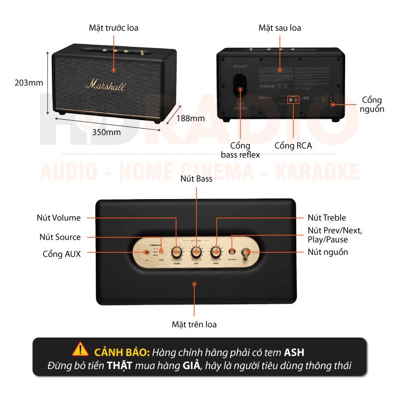 Loa Marshall Stanmore 3 chú thích 