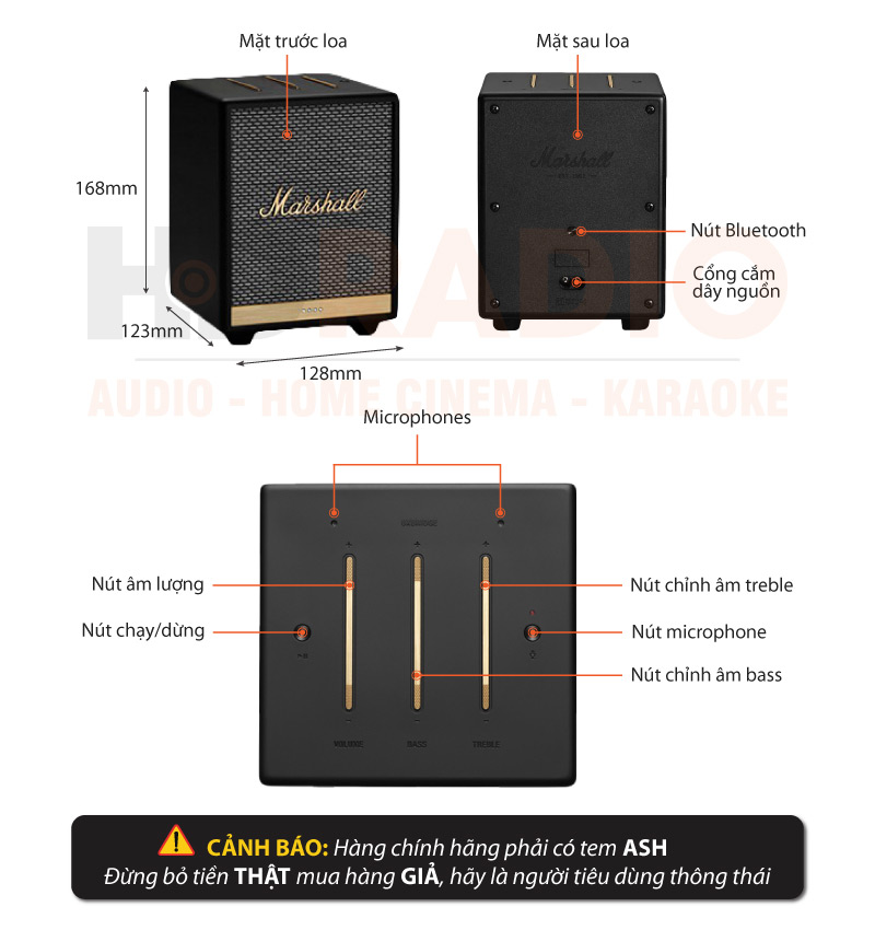 chu thich loa Marshall Uxbridge Voice With Google Assistant