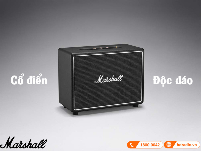 thiet ke loa bluetooth marshall woburn classic line co dien, doc dao