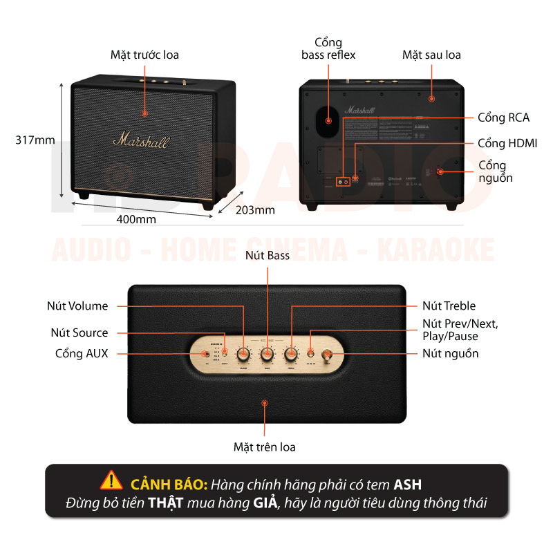 Loa Bluetooth Marshall Woburn III