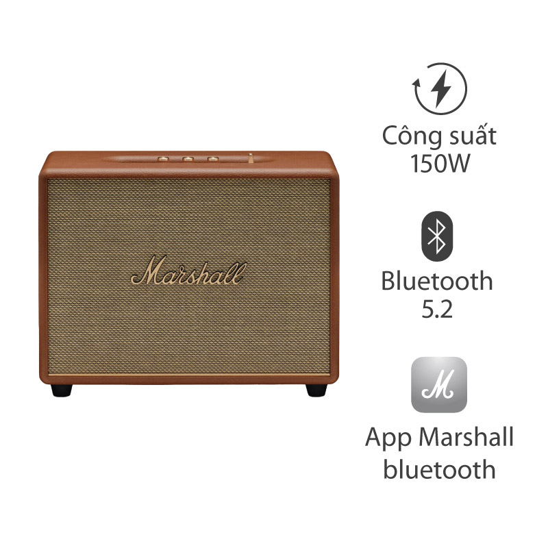 Loa Marshall Woburn 3, Công Suất 150W, Bluetooth 5.2, AUX, RCA, HDMI ARC, Đủ 3 Màu (Đen, Nâu, Trắng)
