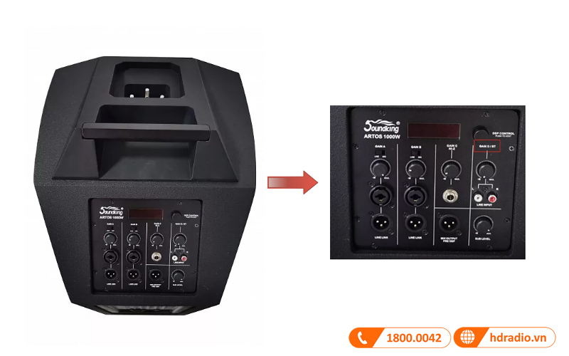 Mixer tích hợp trong loa Soundking Artos 1000