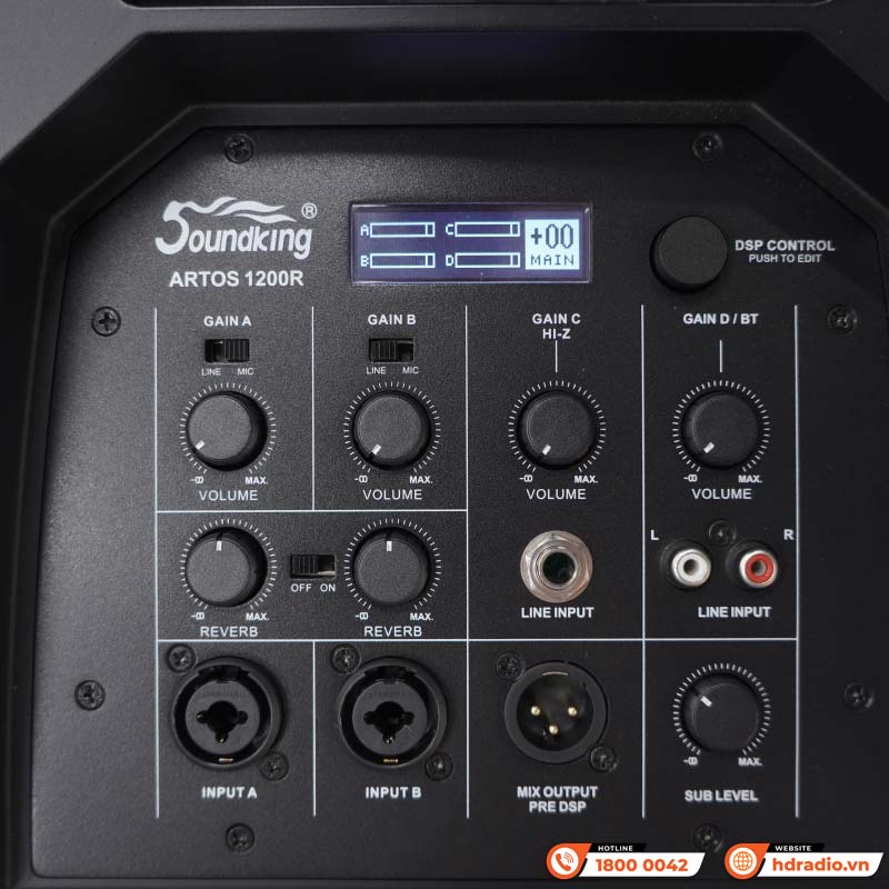 Loa Soundking Artos 1200R, Mixer 4 kênh, Bluetooth-8