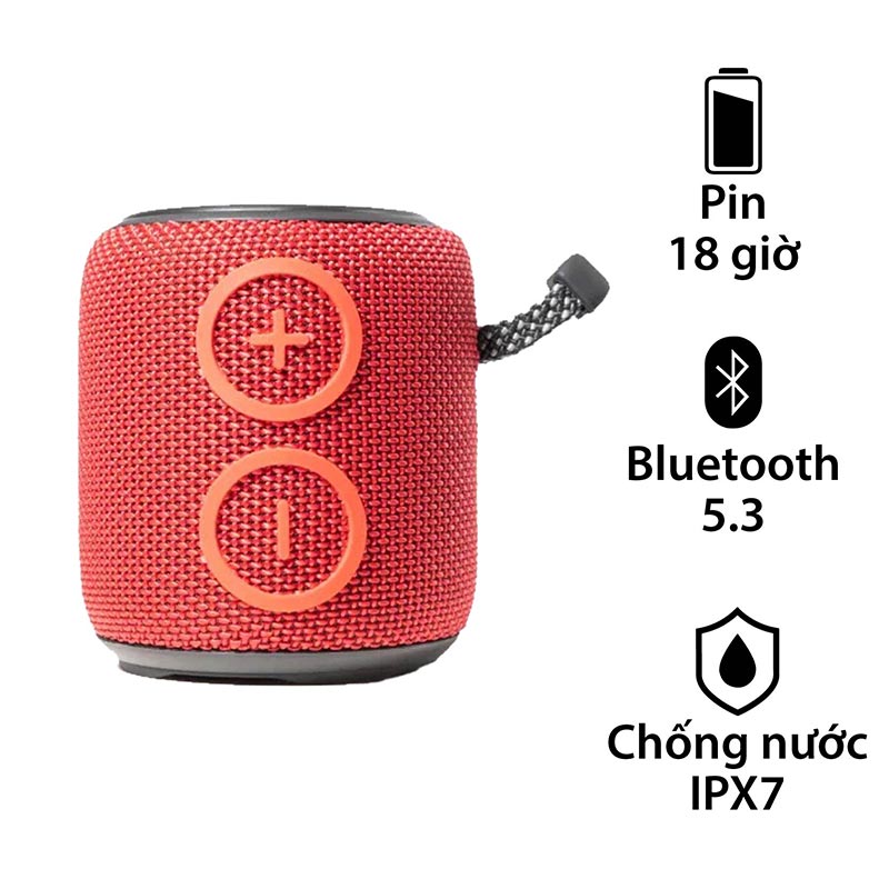 Loa Alpha Works Ride, Công Suất 10W, Chống Nước IPX7, Pin 18h, Bluetooth 5.3, TWS, AUX 3.5mm