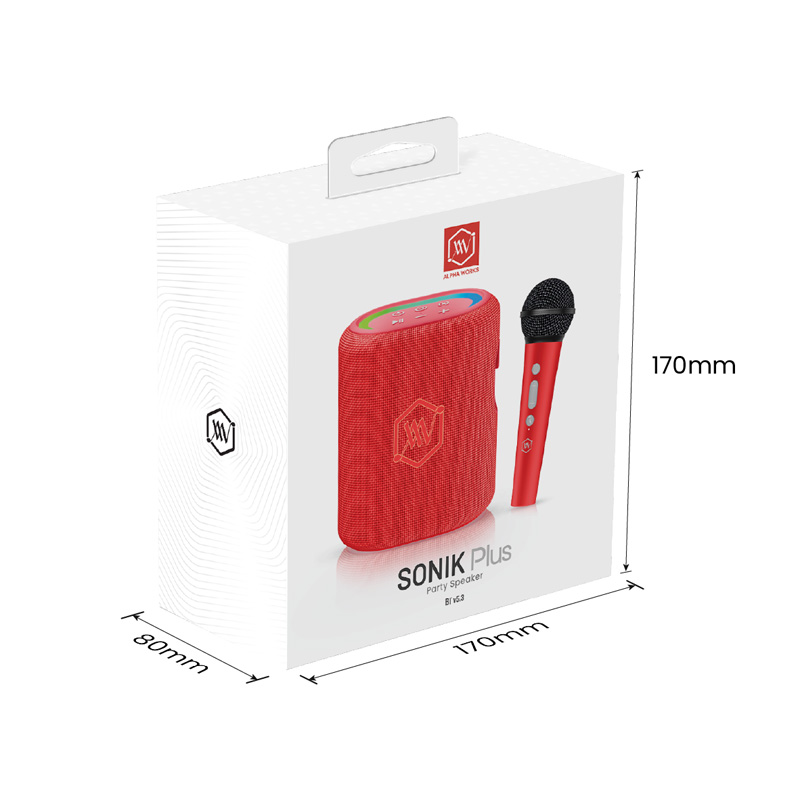 Loa Alpha Works Sonik Plus, Công suất 20W, Pin 6H, Bluetooth 5.3, AUX 3.5mm, Kèm Mic, Đèn RGB-7