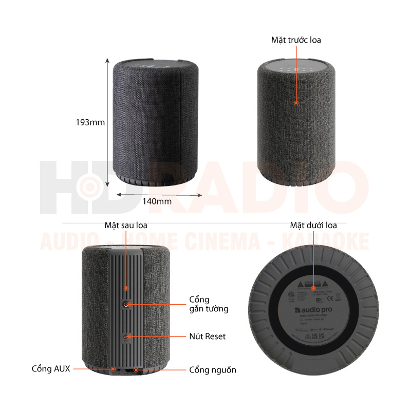 Chú thích Loa Audio Pro A10 MKII