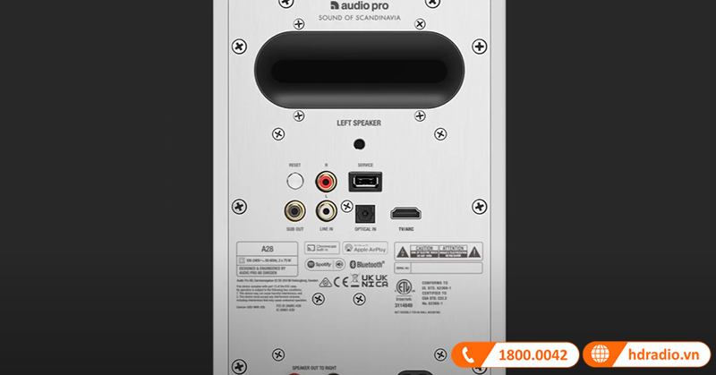 cong ket noi cua loa audio pro a28 cong ket noi cua loa audio pro a28