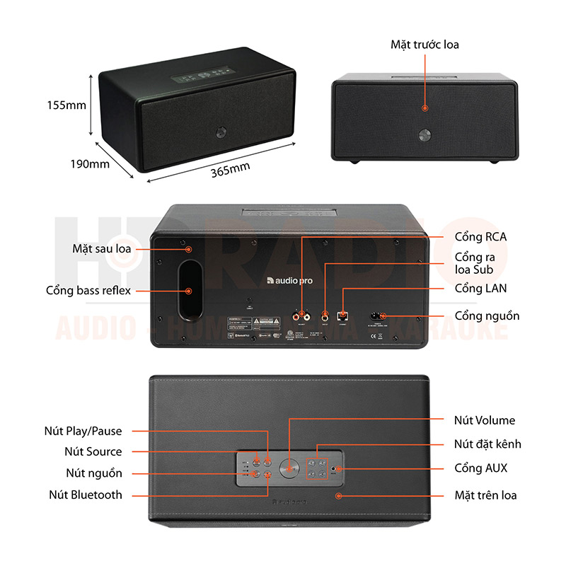 Chu thich loa AudioPro DrumFire D-1