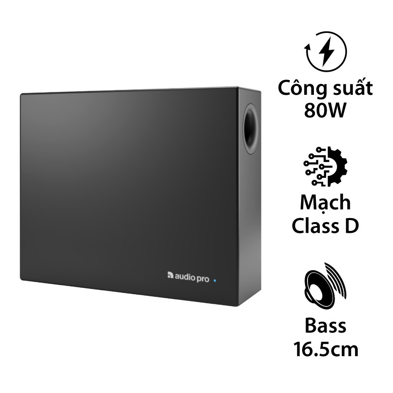 Loa AudioPro SUB 1, Bass 16.5cm, Công suất 80W