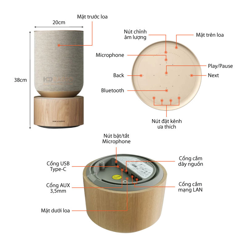 Loa B&O Beosound Balance, Công Suất 850W, Trợ Lý Ảo Google Assistant-1