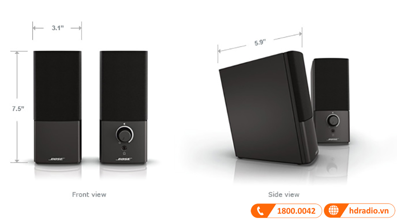 Loa vi tính Bose Companion 2 III thiet ke nho gon, trang nha