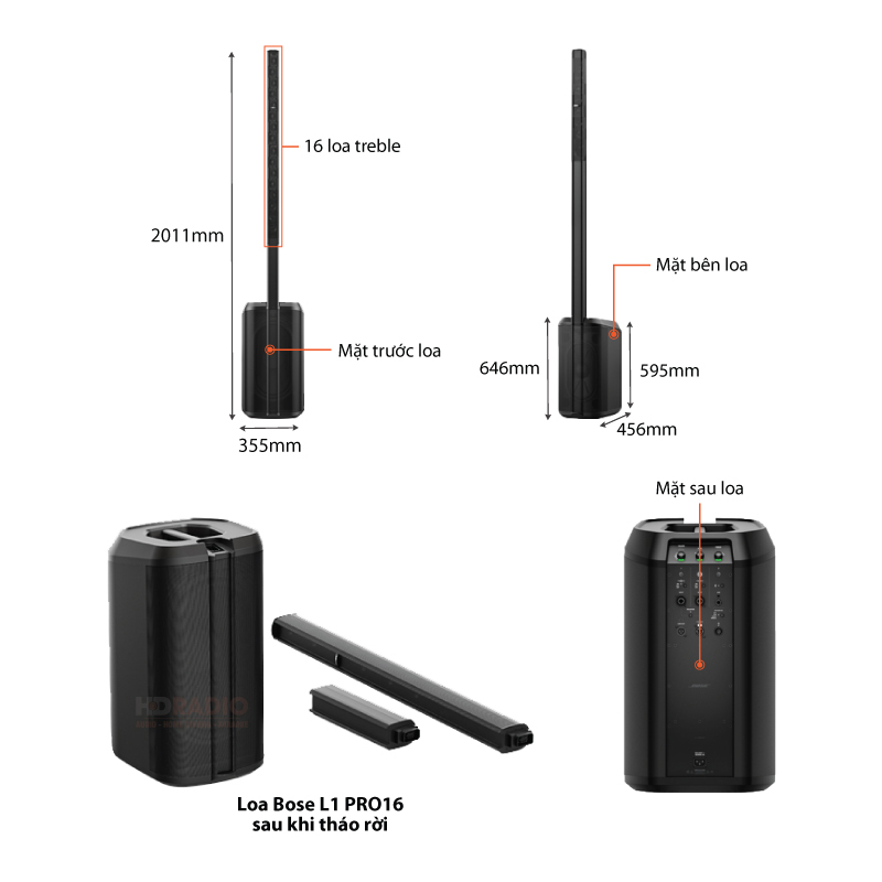 Loa Bose L1 PRO16, Công Suất 1250W, Mixer, Bluetooth, AUX (Loa Column Array)-12